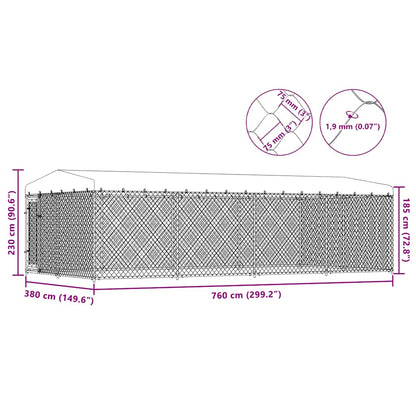 Canile da Esterno con Tetto 7,6x3,8x2,3 m