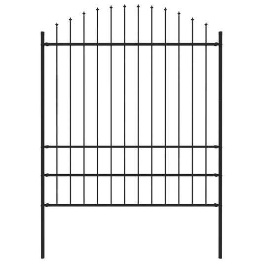 Garden Fence Spear Point (1.75-2)x1.7m Black Steel