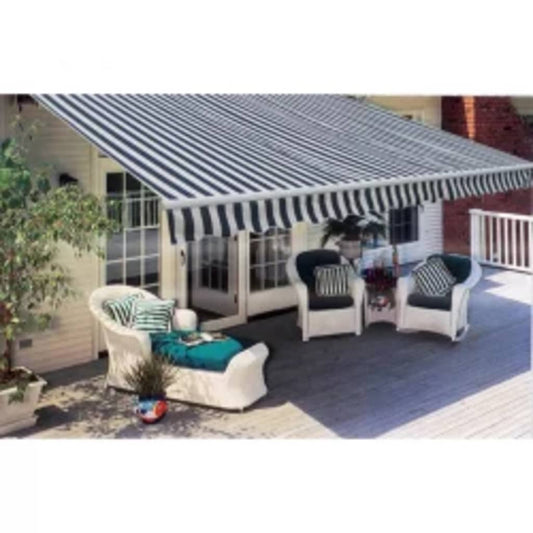 Tenda da Sole Pieghevole Motorizzata 600 cm Blu/Bianca - homemem39