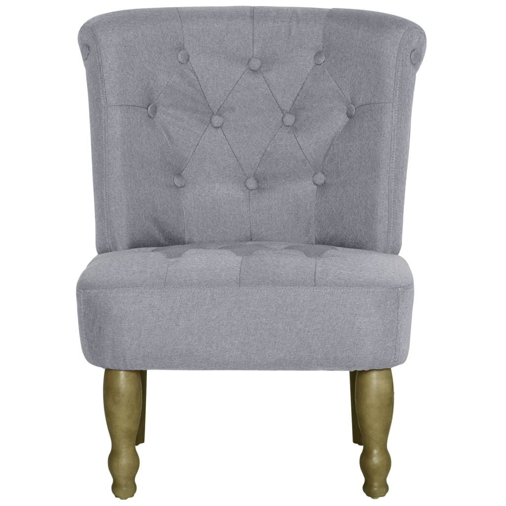 French Style Armchairs 2 pcs Light Gray Fabric