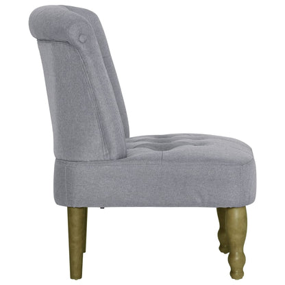 French Style Armchairs 2 pcs Light Gray Fabric