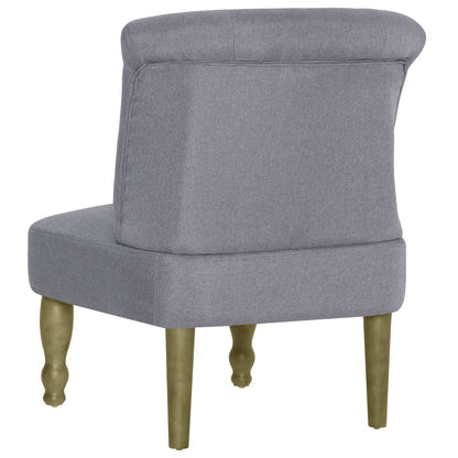 French Style Armchairs 2 pcs Light Gray Fabric