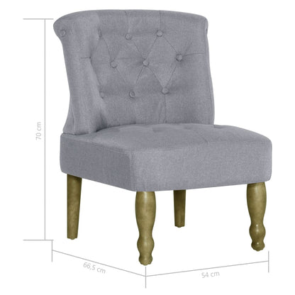 French Style Armchairs 2 pcs Light Gray Fabric