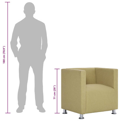 Poltrona a Cubo Verde in Tessuto - homemem39