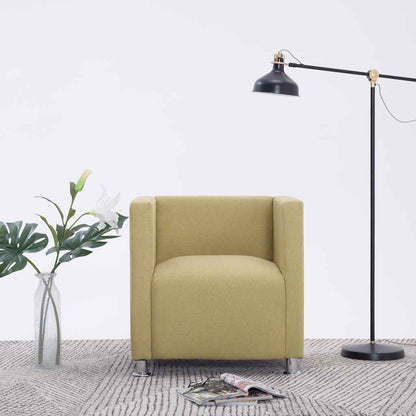 Poltrona a Cubo Verde in Tessuto | homemem39