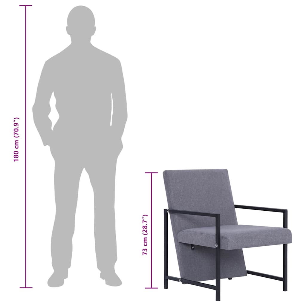 Poltrona Grigio Chiaro in Tessuto - homemem39