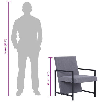 Poltrona Grigio Chiaro in Tessuto - homemem39