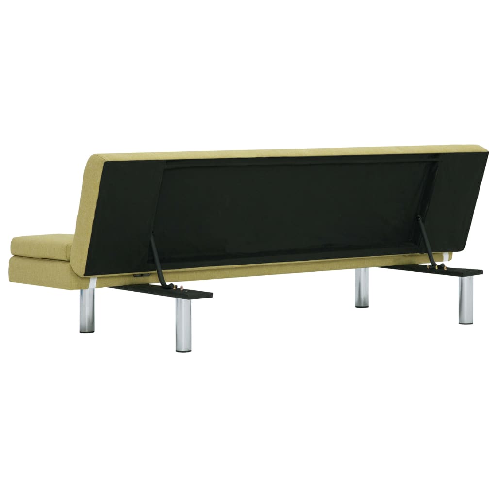 Divano Letto con Due Cuscino in Poliestere Verde