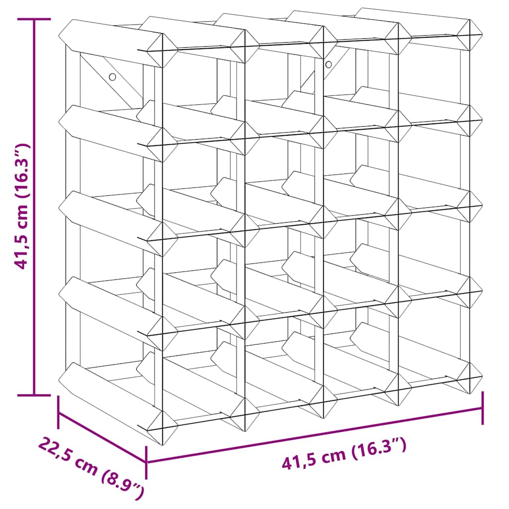 Portavini da 20 Bottiglie in Legno Massello di Pino