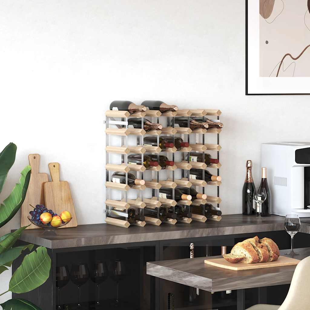 Portavini da 42 Bottiglie in Legno Massello di Pino