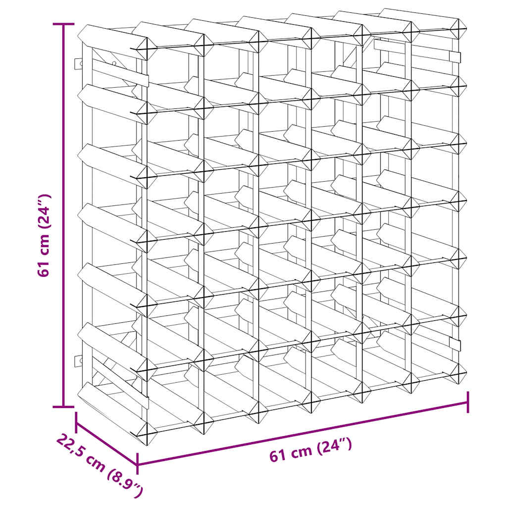 Portavini da 42 Bottiglie in Legno Massello di Pino