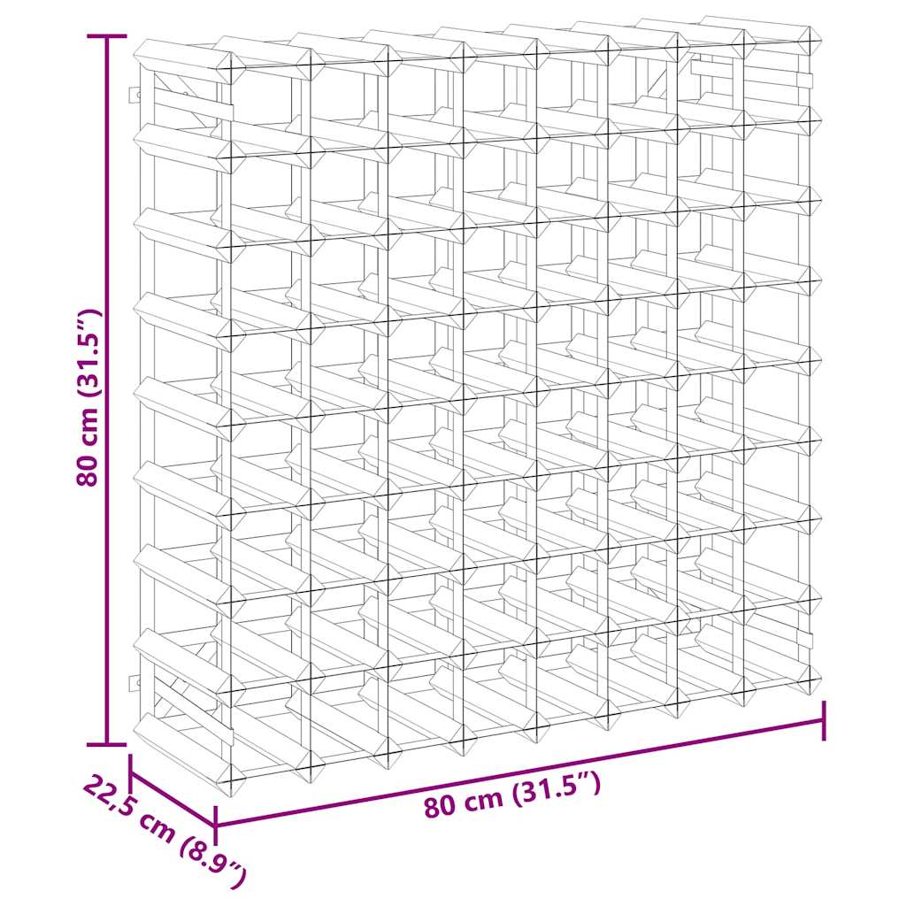 Portavini da 72 Bottiglie in Legno Massello di Pino