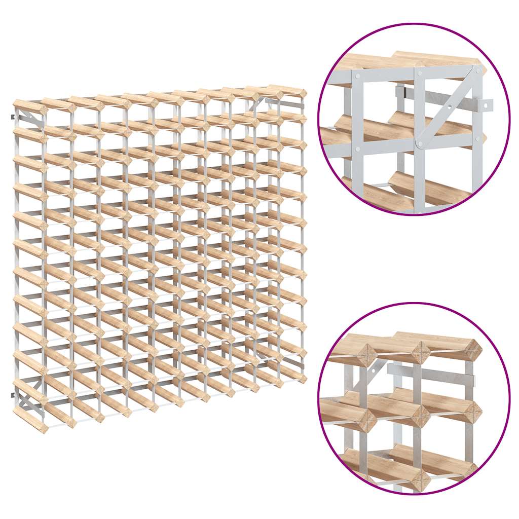 Portavini da 120 Bottiglie in Legno Massello di Pino