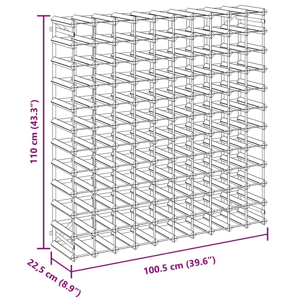 Portavini da 120 Bottiglie in Legno Massello di Pino