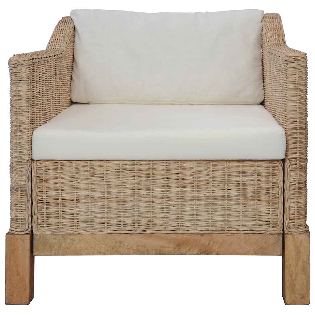 Poltrona con Cuscini in Rattan Naturale | homemem39