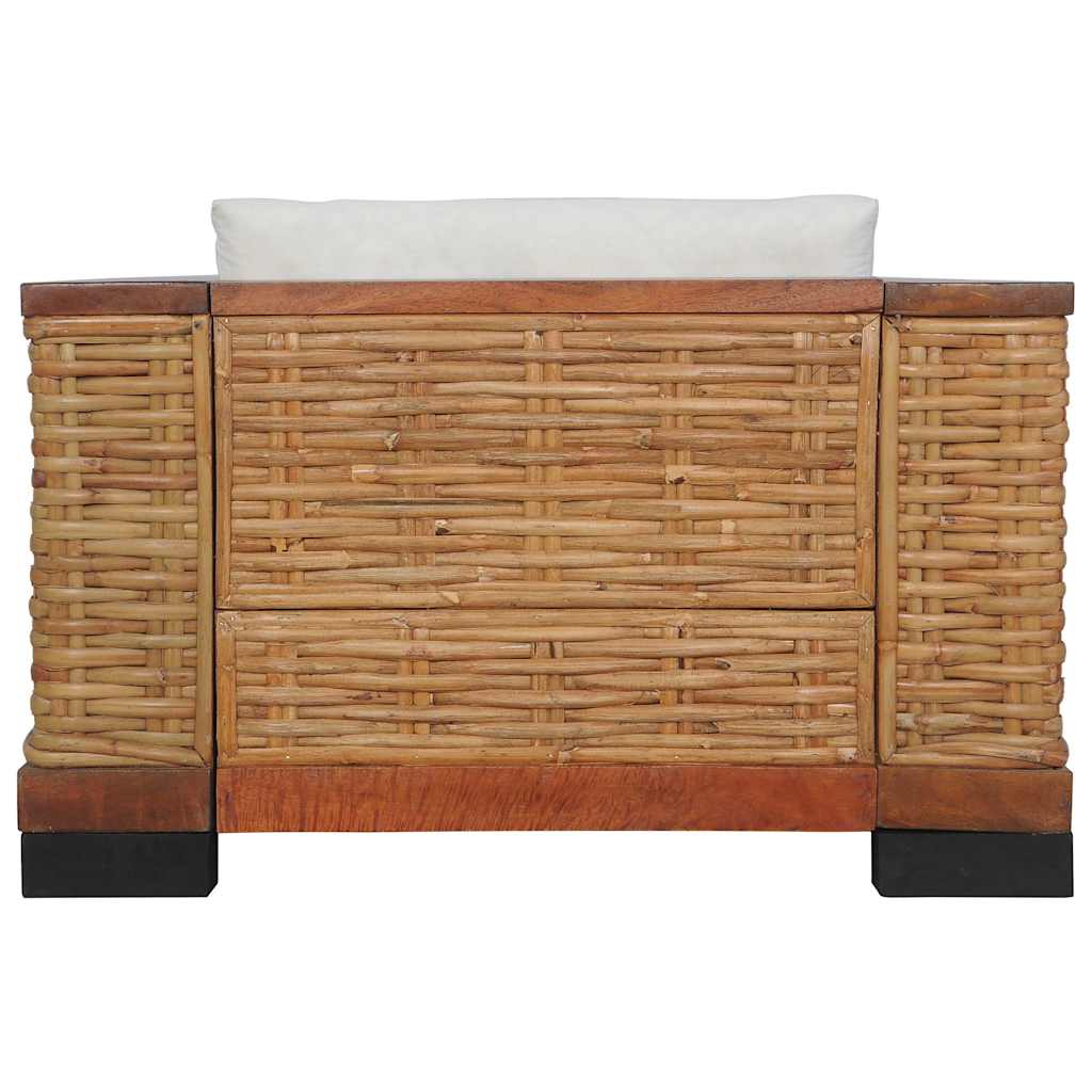 Poltrona con Cuscini Marrone in Rattan Naturale | homemem39