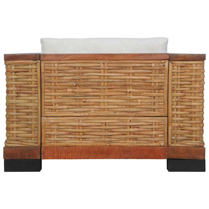 Poltrona con Cuscini Marrone in Rattan Naturale | homemem39