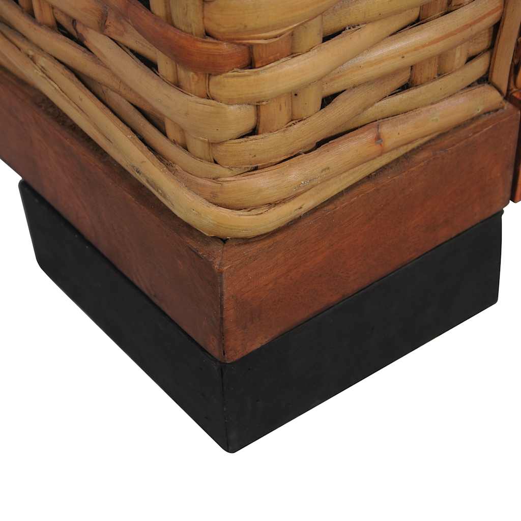 Poltrona con Cuscini Marrone in Rattan Naturale