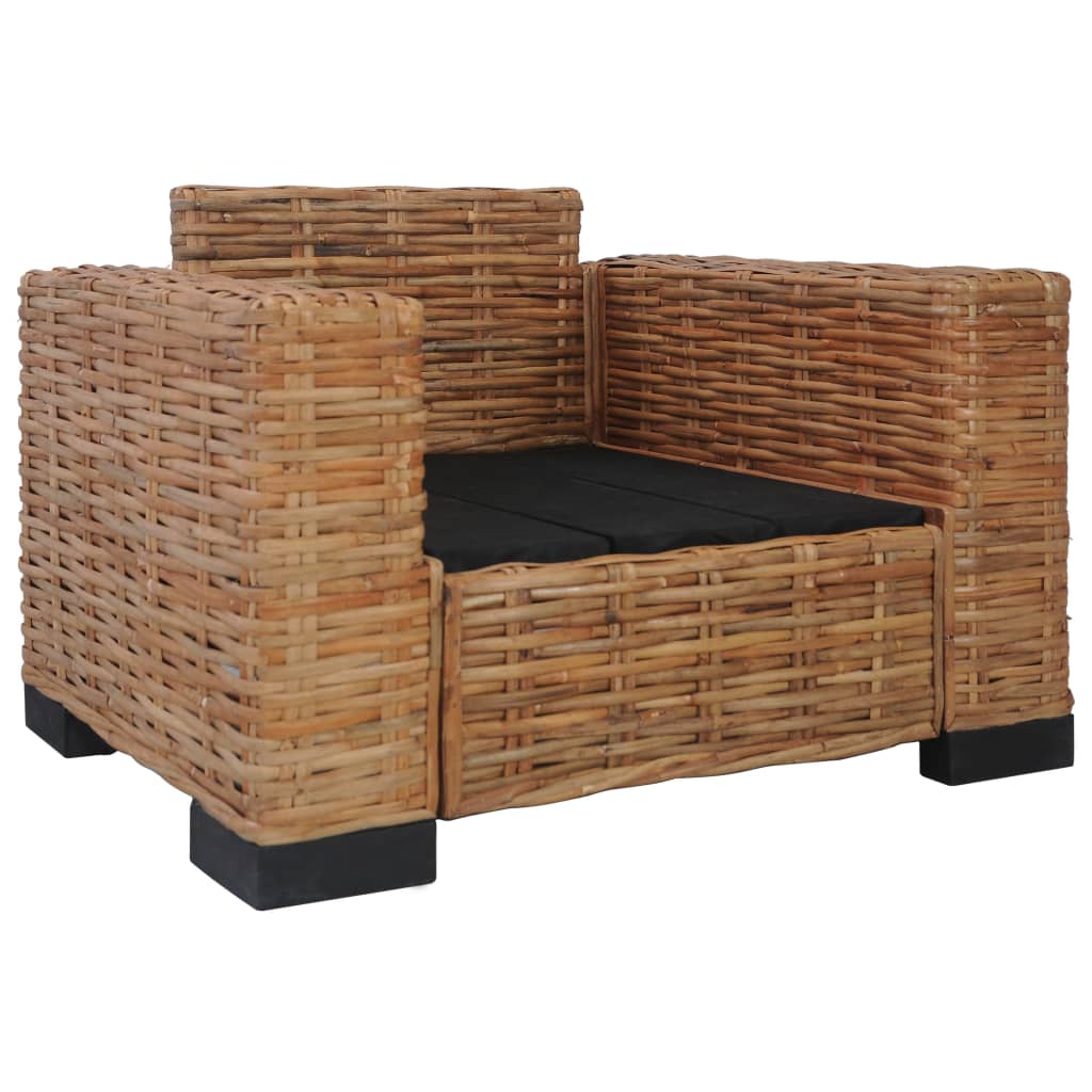 Armchair with Natural Rattan Cushions