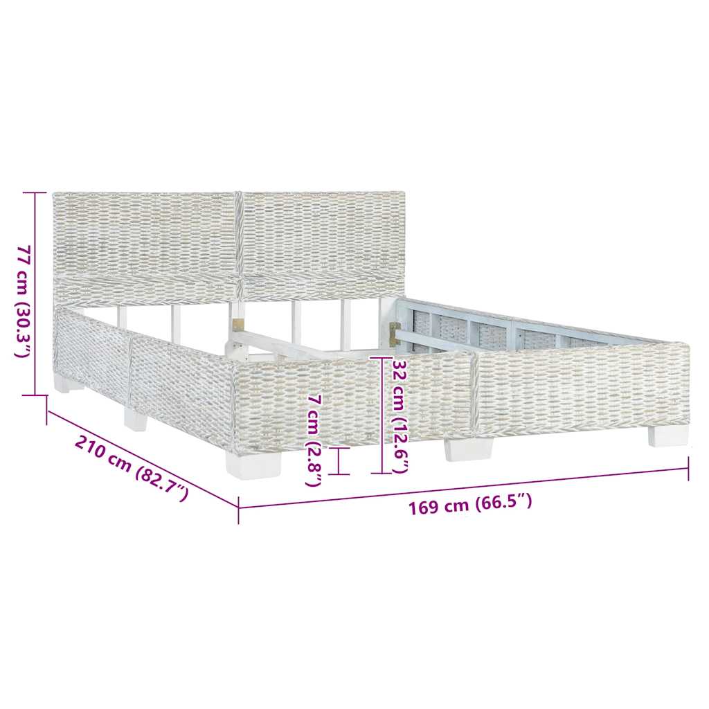 Giroletto Grigio in Rattan Naturale 160x200 cm | homemem39