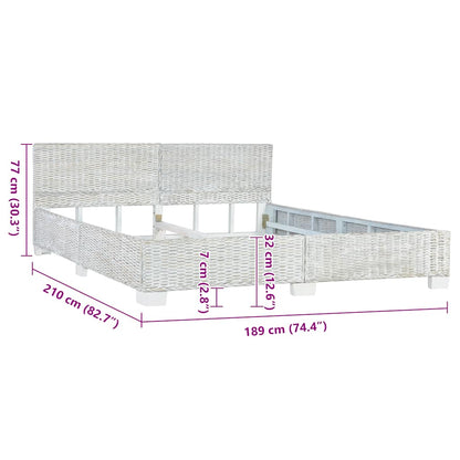 Giroletto senza Materasso Grigio Naturale Vero Rattan 180x200cm | homemem39
