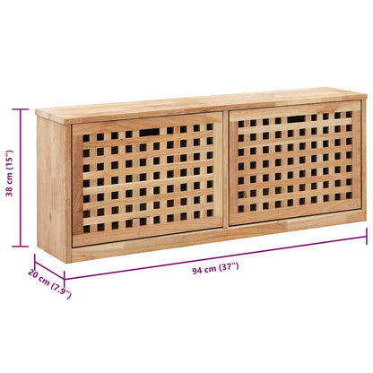 Panca con Scarpiera 94x20x38 cm in Legno Massello di Noce | homemem39