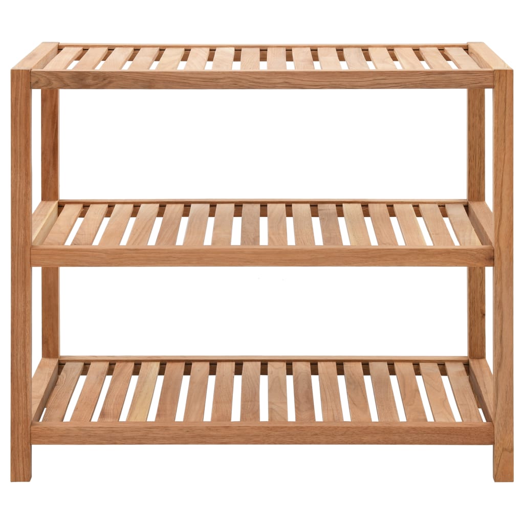 Scaffale da Bagno in Legno Massello di Noce 65x40x65 cm - homemem39