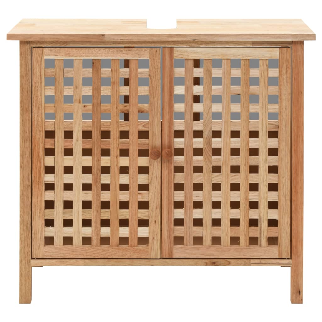 Mobiletto per Lavello con Specchio in Legno Massello di Noce | homemem39