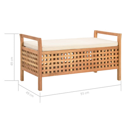 Cassapanca 93x49x49 cm in Legno Massello di Noce | homemem39