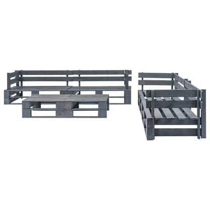Set Mobili da Giardino 6 pz Pallet Legno Grigio - homemem39