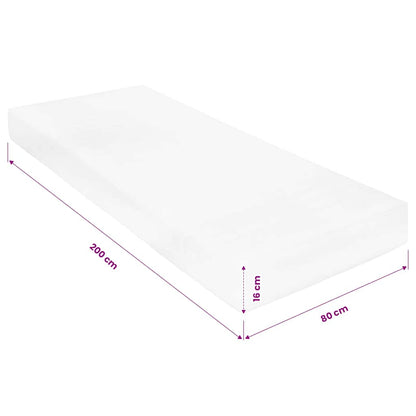 Materasso 80x200 cm 7 Zone Schiuma di Poliuretano 16 cm H2 H3 | homemem39