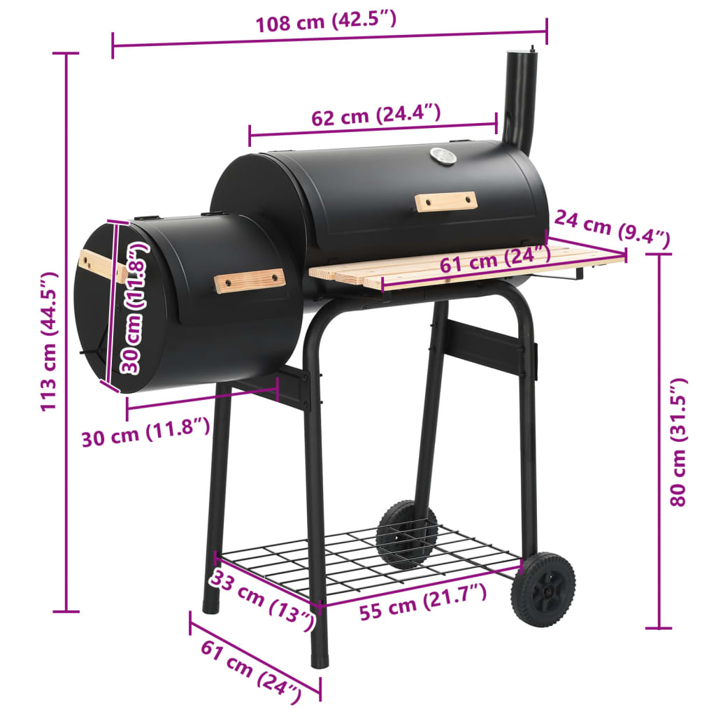 Barbecue Classico Affumicatore a Carbonella - homemem39