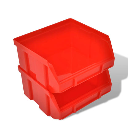 Contenitore Plastica per Garage da Parete Set 30 pz Blu e Rosso | homemem39