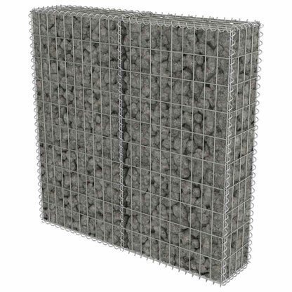 Gabbione con Copertura in Acciaio Zincato 100x20x100 cm | homemem39