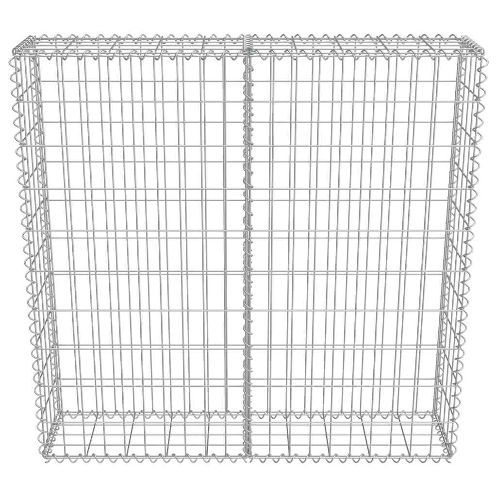 Gabbione con Copertura in Acciaio Zincato 100x20x100 cm | homemem39