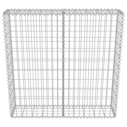 Gabbione con Copertura in Acciaio Zincato 100x20x100 cm | homemem39