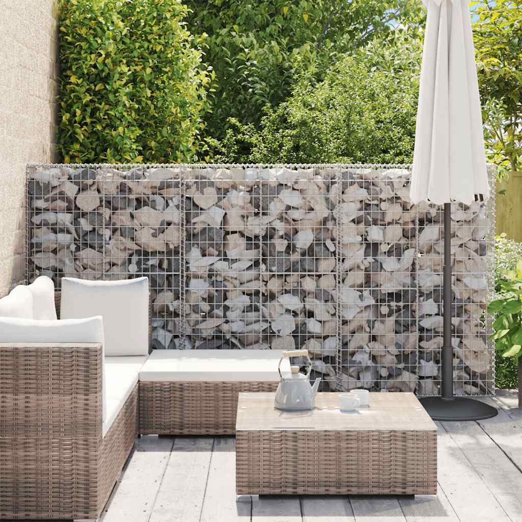 Gabbione con Copertura in Acciaio Zincato 100x20x150 cm | homemem39