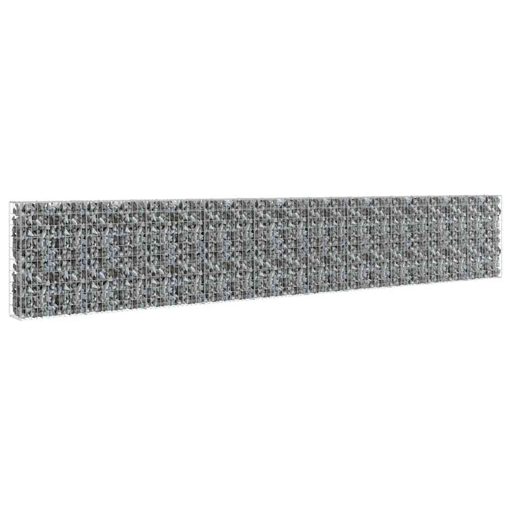 Gabbione con Copertura in Acciaio Zincato 600x30x100 cm | homemem39