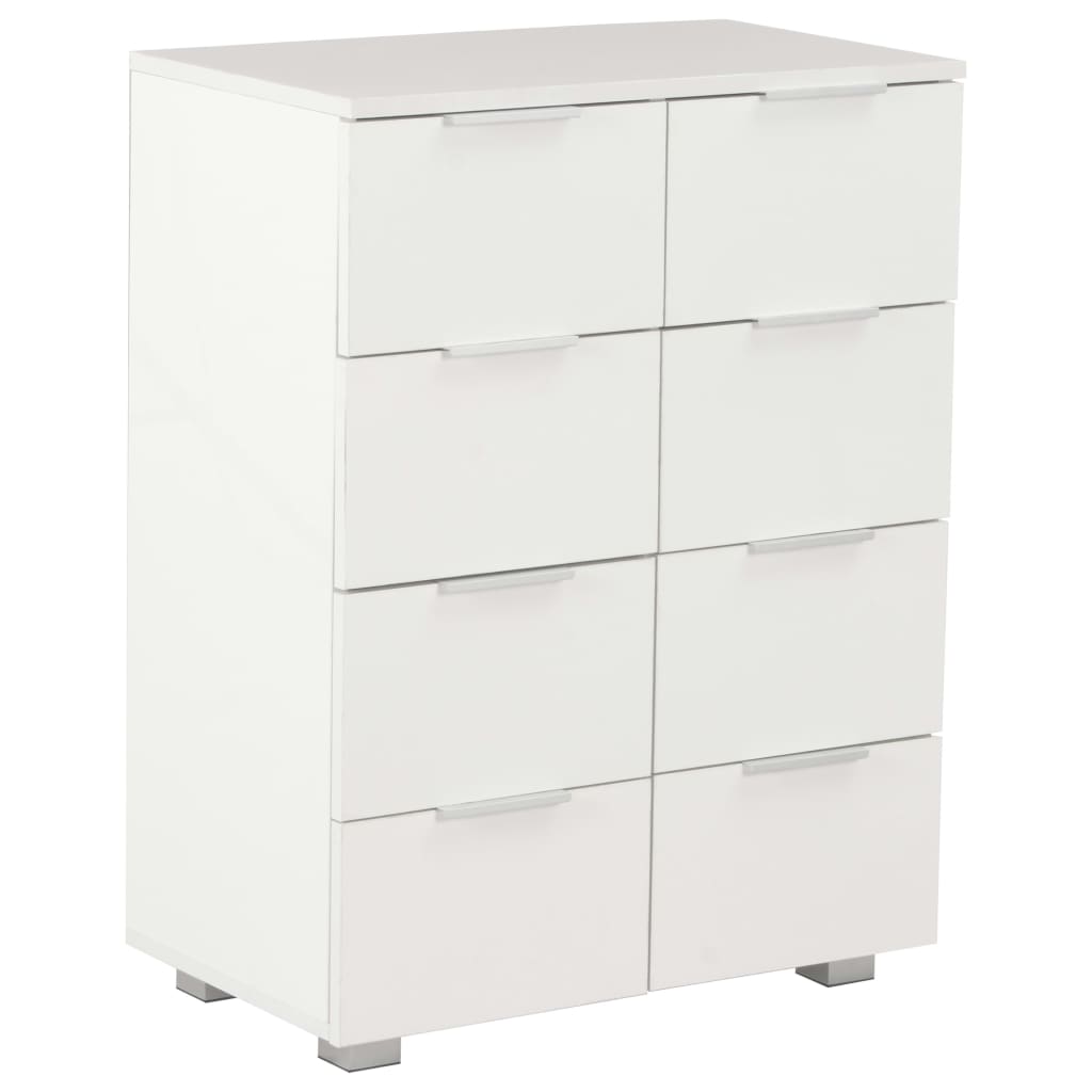 Credenza Bianco Lucido 60x35x80 cm in Legno Multistrato - homemem39