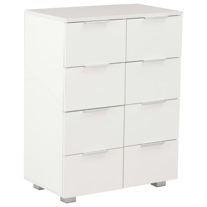 Credenza Bianco Lucido 60x35x80 cm in Legno Multistrato
