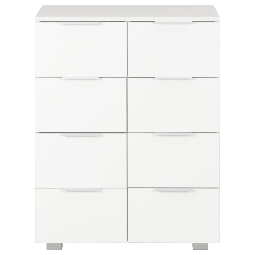 Credenza Bianco Lucido 60x35x80 cm in Legno Multistrato
