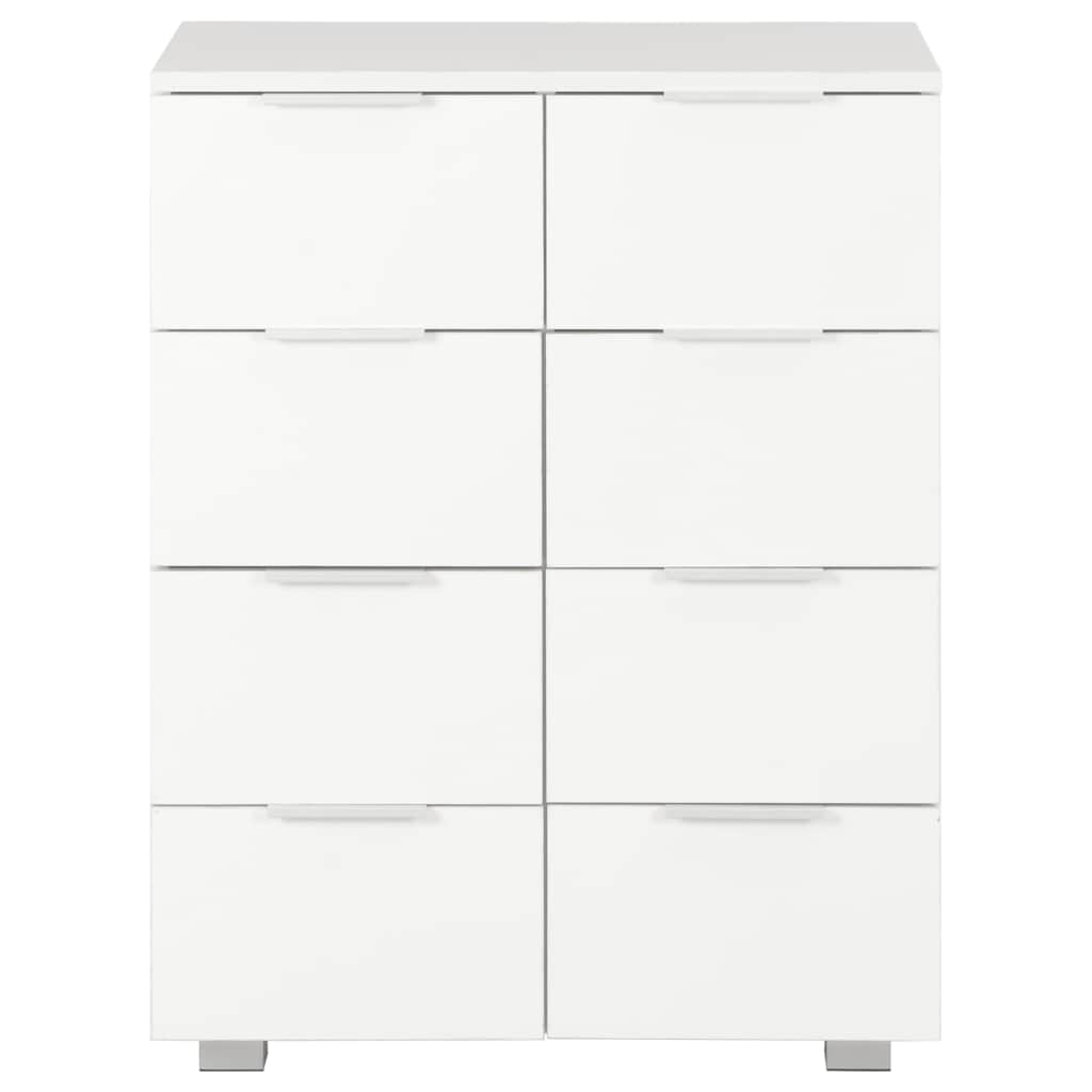 Credenza Bianco Lucido 60x35x80 cm in Legno Multistrato