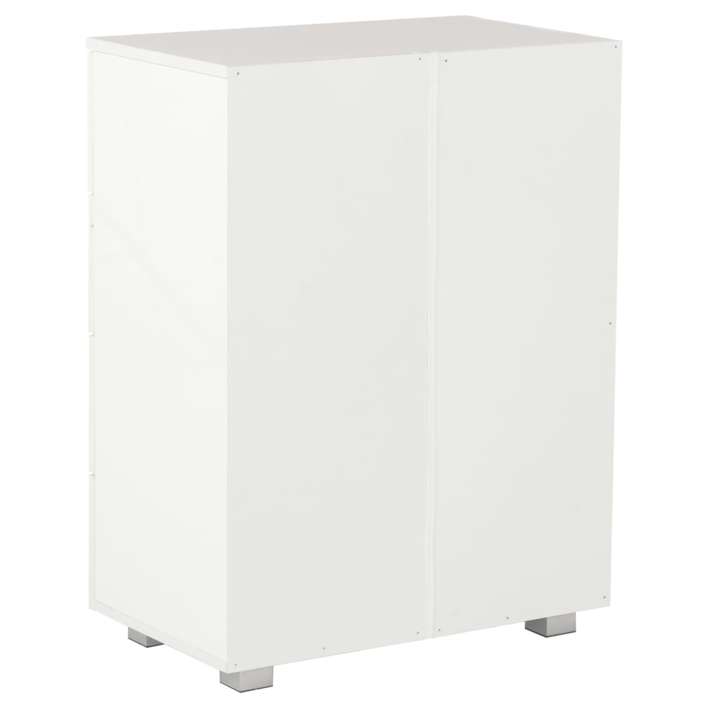 Credenza Bianco Lucido 60x35x80 cm in Legno Multistrato - homemem39