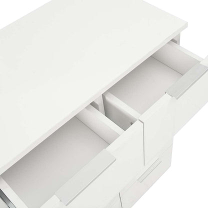 Credenza Bianco Lucido 60x35x80 cm in Legno Multistrato