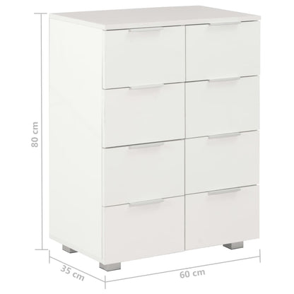 Credenza Bianco Lucido 60x35x80 cm in Legno Multistrato - homemem39