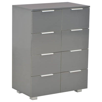 Credenza Grigio Lucido 60x35x80 cm in Legno Multistrato