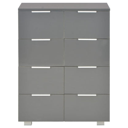 Credenza Grigio Lucido 60x35x80 cm in Legno Multistrato