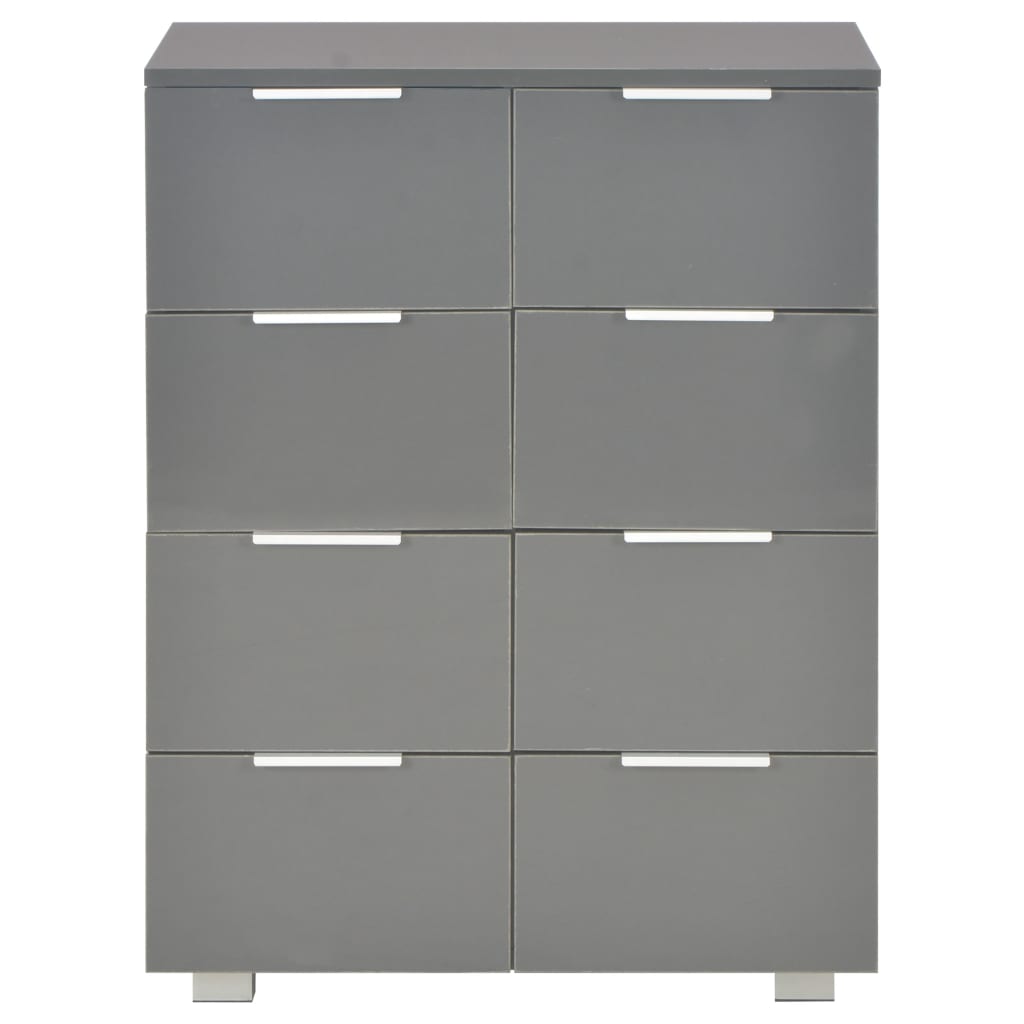 Credenza Grigio Lucido 60x35x80 cm in Legno Multistrato