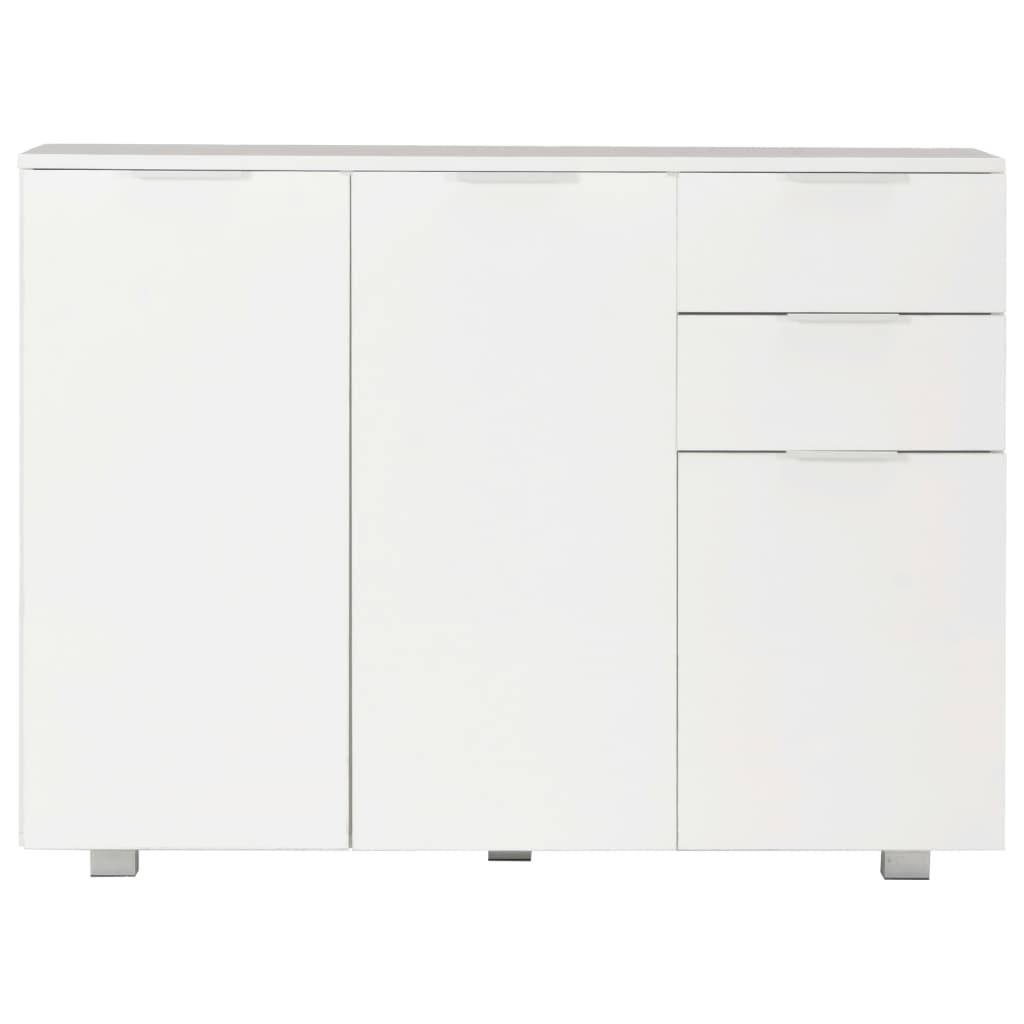 Credenza Bianco Lucido 107x35x80,5 cm - homemem39