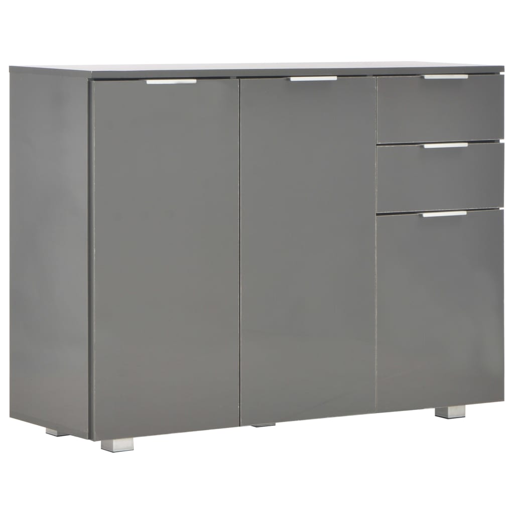 Credenza Grigio Lucido 107x35x80,5 cm